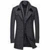 RUEL Design Men's Fashion Premium Quality Black Stylish Long Wool Blend Trench Coat Jacket - Divine Inspiration Styles