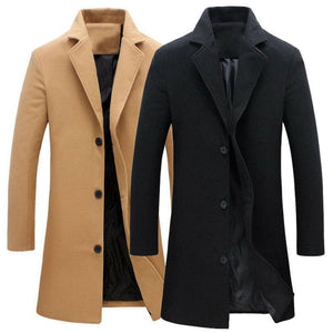 BRADFORD Design Collection Men's Fashion Premium Quality Long Wool Blend Solid Coat - Divine Inspiration Styles