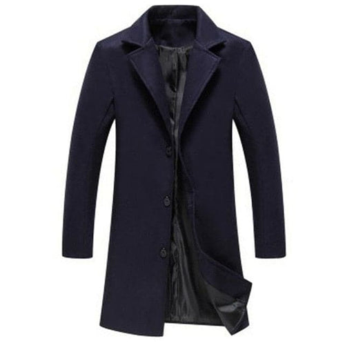 BRADFORD Design Collection Men's Fashion Premium Quality Long Wool Blend Solid Coat - Divine Inspiration Styles