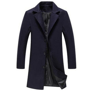 BRADFORD Design Collection Men's Fashion Premium Quality Long Wool Blend Solid Coat - Divine Inspiration Styles