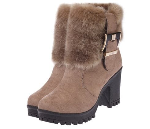 HADARA Design Women's Fashion Plush Fur Ankle Boot Shoes - Divine Inspiration Styles