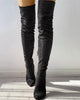 DORA Women's Elegant Fine Fashion Soft Lining Velvet Suede Thigh High Dress Boots - Divine Inspiration Styles