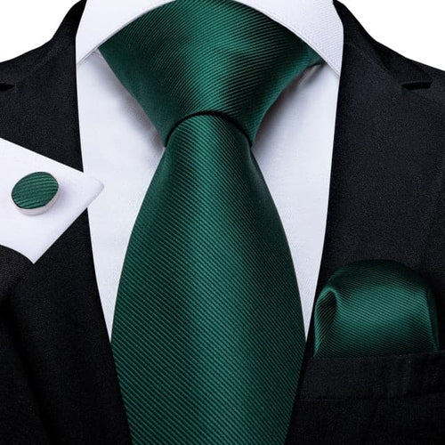 DBG VIP Design Collection Men's Fashion Deep Emerald Green Twill Design 100% Premium Quality Silk Ties - Divine Inspiration Styles