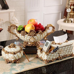 JCLL Luxury Style Diamond Fruit Plate Bowl Centerpiece Designs Ornaments Art Decoration Sets - Divine Inspiration Styles