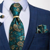 DBG VIP Design Collection Men's Fashion Golden Brown & Black Plaids 100% Premium Quality Silk Tie Set - Divine Inspiration Styles