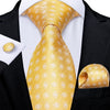 DBG VIP Design Collection Men's Fashion Golden Yellow & Red Light House Abstract 100% Premium Quality Silk Ties - Divine Inspiration Styles