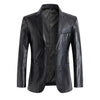 BRADLEY Men's Fashion Premium Quality Burgundy Red Leather Style Blazer Suit Jacket - Divine Inspiration Styles