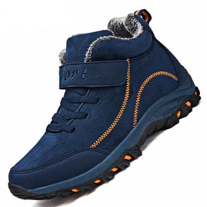 HCD Men's Sports Fashion Genuine Suede Leather Navy Blue Sneaker Boot Shoes - Divine Inspiration Styles