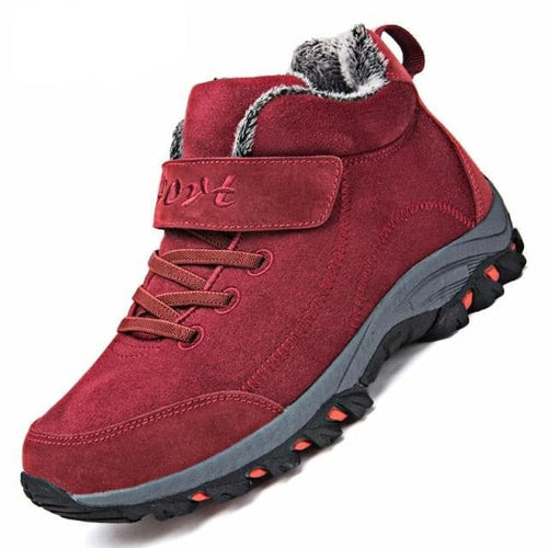 HCD Men's Sports Fashion Genuine Suede Leather Burgundy Red Sneaker Boot Shoes - Divine Inspiration Styles