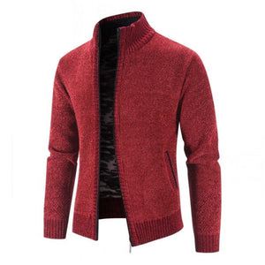 FAVOCENT Design Men's Fashion Premium Quality Burgundy Red Zipper Design Sweater Jacket - Divine Inspiration Styles