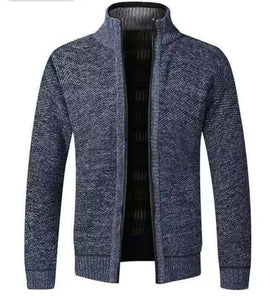 BAZO Design Men's Fashion Premium Quality Navy Blue & White Stripe Zipper Sweater Jacket - Divine Inspiration Styles