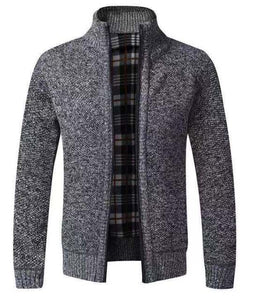 BAZO Design Men's Fashion Premium Quality Black & White Stripe Zipper Sweater Jacket - Divine Inspiration Styles