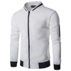 BAZO Design Men's Fashion Premium Quality Black & White Stripe Zipper Sweater Jacket - Divine Inspiration Styles