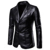 BRADLEY Men's Fashion Premium Quality Black Leather Style Blazer Suit Jacket - Divine Inspiration Styles