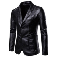 BRADLEY Men's Fashion Premium Quality Black Leather Style Blazer Suit Jacket - Divine Inspiration Styles