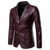 BRADLEY Men's Fashion Premium Quality Black Leather Style Blazer Suit Jacket - Divine Inspiration Styles