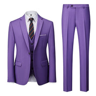 BRADLEY VIP SUITS Men's Fashion Formal Business & Special Events Wear 3 Piece (Jacket + Pants + Vest) Light Purple Suit Set - Divine Inspiration Styles