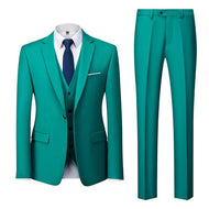 BRADLEY VIP SUITS Men's Fashion Formal Business & Special Events Wear 3 Piece (Jacket + Pants + Vest) Light Green Suit Set - Divine Inspiration Styles