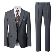 BRADLEY VIP SUITS Men's Fashion Formal Business & Special Events Wear 3 Piece (Jacket + Pants + Vest) Dark Gray Suit Set - Divine Inspiration Styles
