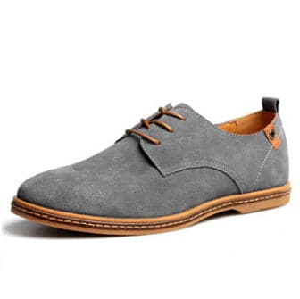 ZXQ Men's Genuine Suede Leather Gray Business Casual Dress Shoes Gray / 10.5 ZXQ Men's Genuine Suede Leather Gray Business Casual Dress Shoes Gray / 10.5