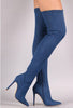 TAMANNA Women's Elegant Fine Fashion Elastic Velvet Thigh High Dress Boots - Divine Inspiration Styles