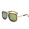 DPZ Men's & Women's Fashion Leopard Blue Gold Retro Style Fine Fashion Square Luxury Sunglasses - Divine Inspiration Styles