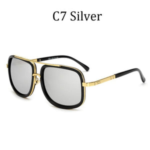 DPZ Men's & Women's Fashion Leopard Blue Gold Retro Style Fine Fashion Square Luxury Sunglasses - Divine Inspiration Styles