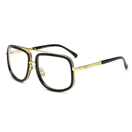DPZ Men's & Women's Fashion Transparent Black Gold Retro Style Fine Fashion Square Luxury Sunglasses - Divine Inspiration Styles