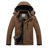 UNCO & BOROR Men's Sports Fashion Khaki Brown Coat Jacket Premium Quality Windproof Hooded Thick Winter Parka Coat Jacket - Divine Inspiration Styles