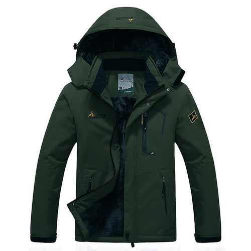 UNCO & BOROR Men's Sports Fashion Army Green Dark Green Coat Jacket Premium Quality Windproof Hooded Thick Winter Parka Coat Jacket - Divine Inspiration Styles