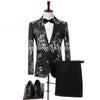 SZSUITS Men's Fashion Suit Sets With Pants Italian Tuxedo Polished Velvet Lapel Blazer Suit Set - Divine Inspiration Styles