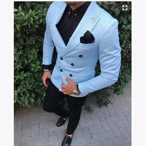 SZSUITS Men's Fashion Suit Sets With Pants Italian Tuxedo Polished Velvet Lapel Blazer Suit Set - Divine Inspiration Styles