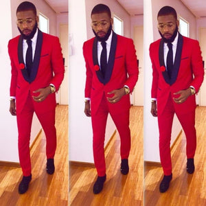 SZSUITS Men's Fashion Suit Sets With Pants Italian Tuxedo Polished Velvet Lapel Blazer Suit Set - Divine Inspiration Styles