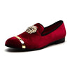 MEIJIANA Men's Genuine Velvet Leather Navy Blue Loafers With Medallion & Ring Designer Shoes - Divine Inspiration Styles