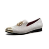 MEIJIANA Men's Genuine Velvet Leather Navy Blue Loafers With Medallion & Ring Designer Shoes - Divine Inspiration Styles