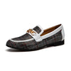 MEIJIANA Men's Genuine Leather Plaid Design Loafers Shoes - Divine Inspiration Styles