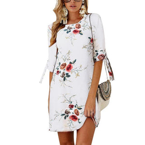 HILLARY Women's Stylish Summer Dress Bohemian Style Floral Print Dress - Divine Inspiration Styles