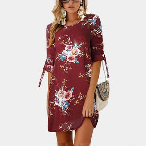 HILLARY Women's Stylish Summer Dress Bohemian Style Floral Print Dress - Divine Inspiration Styles