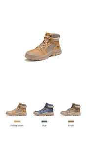 GOLDEN CARMEL Men's Sports Fashion Premium Quality Genuine Leather Outdoors Sports Sneaker Boot Shoes - Divine Inspiration Styles