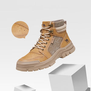 GOLDEN CARMEL Men's Sports Fashion Premium Quality Genuine Leather Outdoors Sports Sneaker Boot Shoes - Divine Inspiration Styles
