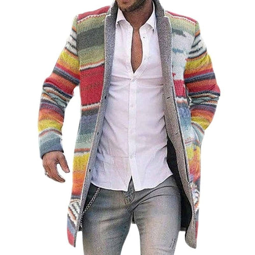 ARTLIFE Men's Fashion Premium Quality Stylish Multi-Color Long Wool Blend Trench Coat Jacket - Divine Inspiration Styles