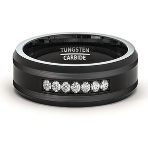 ATOP Design Men's Fashion Stylish Black Tungsten Luxury Statement Ring - Divine Inspiration Styles