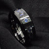 ATOP Design Men's Fashion Stylish Black & Blue Tungsten Luxury Statement Ring - Divine Inspiration Styles