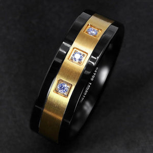 ATOP Design Men's Fashion Stylish Black & Gold Luxury Statement Ring - Divine Inspiration Styles
