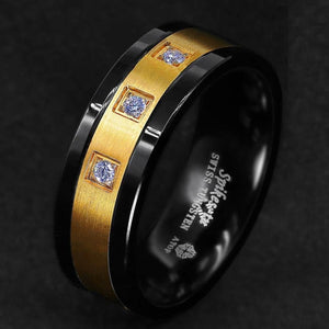 ATOP Design Men's Fashion Stylish Black & Gold Luxury Statement Ring - Divine Inspiration Styles