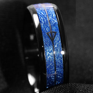 ATOP Design Men's Fashion Stylish Black & Blue Tungsten Luxury Statement Ring - Divine Inspiration Styles