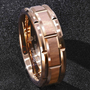 ATOP Design Men's Fashion Stylish Rose Gold Tungsten Luxury Statement Ring - Divine Inspiration Styles