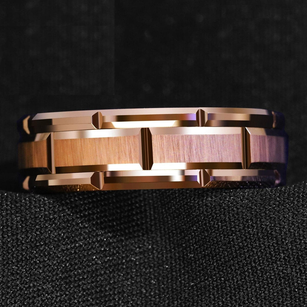 ATOP Design Men's Fashion Stylish Rose Gold Tungsten Luxury Statement Ring - Divine Inspiration Styles