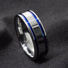 ATOP Design Men's Fashion Stylish Silver & Blue Tungsten Luxury Statement Ring - Divine Inspiration Styles