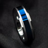 ATOP Design Men's Fashion Stylish Silver & Blue Tungsten Luxury Statement Ring - Divine Inspiration Styles